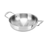 Aramox Ramen Pot Stainless Steel Noodle Pot with Flat Bottom and Binaural Handles Even Heating Fast Cooking for Soup Porridge Pasta Ramen At Home Dorm Office Camping (20cm)