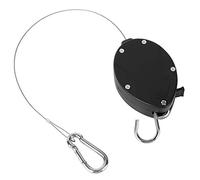 Aramox Retractable Hanging Hook Basket ABS Pull Down Hanger with Metal Buckle 25kg Load 160cm Adjustable Pulley for Hanging Plants Flower Pots on Balcony Garden
