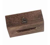 Aramox Retro Wooden Tissue Box Storage Case with Exquisite Lock, Smooth Texture, Good Workmanship, Elegant Home Decor, Sitting Room Bedroom Office, 1 Pc (22 * 12 * 10)