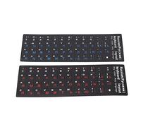 Aramox Russian Keyboard Stickers, PVC Material, Compatible with Laptops and PCs, 2 Pieces in Blue and Red for Russian Language Users (1 Blue 1 Red)