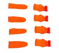 Aramox Silicone Thumb Knife, Stainless Steel Thumb Knife Picker, Finger Protector for Vegetable Bean Tea Fruit Picking, Silicone Cover, Hands Stay Cleaner for Garden Harvest (Flat)