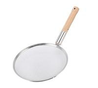 Aramox Skimmer Spoon, Stainless Steel Fine Mesh Strainer Spoon with Comfortable Wooden Handle. Large Skimmer Spoon for Cooking, Restaurants, Family Meals and Picnics (30CM)