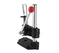 Aramox Small Manual Press Punching Machine Metal Leather Hole Punch Machine with Drill Chuck Height Adjustable Stroke Control Thick Base for Leather Craft Stamping (Small)