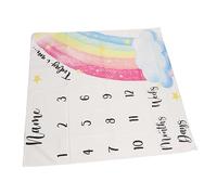 Aramox Soft Lightweight Baby Growth Chart Blanket, Monthly Tapestry Rug Background Blanket, Cute Pattern Record Moments with Washing