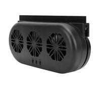 Aramox Solar Car Exhaust Fan, Solar Powered Car Exhaust Fan 5000RPM Air Circulation Vehicle Cooling Vent Fan with USB Interface (Black)