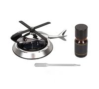 Aramox Solar Car Freshener, Helicopter Shape Air Freshener, No Batteries, Sunlight Powered Auto Rotating Propeller, Aluminum Zinc Alloy, Aromatherapy Capacity 5ml (Silver)
