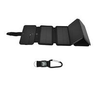 Aramox Solar Power Bank, Foldable Solar Phone Charger with Monocrystalline Silicon Panels, Dual Output 5V 2A, Built in Cable, Portable Direct Charging for Outdoor Travel Emergency Use