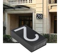 Aramox Solar Power LED Gate Number Plate Light Waterprood Address Lights Plate, with Large LED Display, Long Service Life, Sign (Number 2)