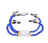 Aramox Soldering Helping Hand with 4 Flexible Clamps and Spring Clamp 15mm Opening 4-5X Magnifying Glass for Electronic Repair Industrial Welding