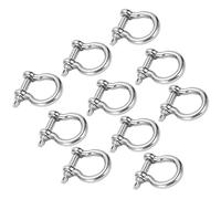 Aramox Stainless Steel Bow Shackle Load Anchor Metal D Stainless Steel U Shape Camping Hiking Climbing, Heavy Duty D Shackle for Outdoor Activities, 10pcs 304 M5 Bow