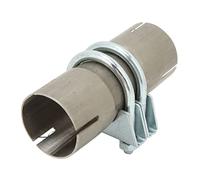 Aramox Stainless Steel Exhaust Pipe Joiner, 45mm Universal Butt Joint, High Strength Leak-Proof Design