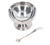 Aramox Stainless Steel Ice Cream Bowl, Dessert Cup Sundae Salad Serving Dip Bowl Trifle Tasting Bowls with Fork, for Home, Hotel, Restaurant (150ml)