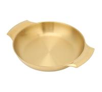 Aramox Stainless Steel Paella Pan, Easy Cleanup Uniform Heating Double Ear Pot Skillet Pan, Ideal for a Wide Range of Dishes Like Paella, Noodles (M)