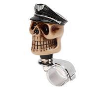 Aramox Steering Wheel Spinner Red Skull Shape Turn Knob Booster Metal Resin 3cm 1.2in Control Handle for Cars Trucks Tractors Boats Drivers Needing Easier Turning (Black)