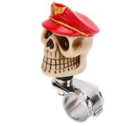 Aramox Steering Wheel Spinner Red Skull Shape Turn Knob Booster Metal Resin 3cm 1.2in Control Handle for Cars Trucks Tractors Boats Drivers Needing Easier Turning (Red)