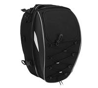 Aramox Tail Seat Bag Oxford Cloth Helmet Bag with Rope Mesh Storage Handle Design Fits Rear Seat for Bike Dual Sport Enduro Riders (White)
