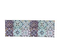Aramox Tile Decals, PVC Self Adhesive Stickers for Floor and Wall, Easy to Install in Kitchen and Bathroom, Bright Color Retro Style (Dark green gold edge)