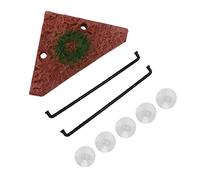 Aramox Tortoise Terrace Turtles Floating Dock Basking Platform for Aquarium Terrapin Dock Decoration with Hooks and Suction Cups for Small Pets Like Frogs and Lizards (Foaming, 5.5x5.5x7.8in)