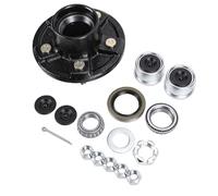 Aramox Trailer Idler Hub Kit, 3500lb Capacity 5 on 4.5in Bolt Circle Brake Hub Drum Assembly Kit for 1-1/16in to -3/8in Trailer Axles 84 Spindle