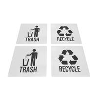 Aramox Trash and Recycling Labels for Bins, 4 Pack Strong Adhesive Stickers, Universal Garbage & Recycle Symbols for Kitchen, Office, Commercial