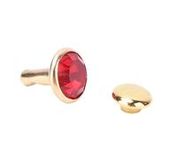 Aramox Trendy 8MM Crystal Rhinestone Decorative Rivets for DIY, 50pcs Clothing Studs in Yellow Red White Crystal, Ideal for Leather Shoes, Coats, Backpacks, Hats, Jeans, Woolen Coats (#2)