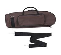 Aramox Trumpet Case Oxford Fabric Gig Bag Lightweight Padded Trumpet Bag with Detachable Shoulder Strap Front Pocket for Travel Storage Students Musicians (Coffee)