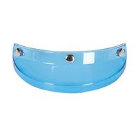 Aramox Universal Motorcycle 3 Snap-Button Visor, Polycarbonate Wind Shield with Flip Up Design for Open Face Helmets (Light blue)