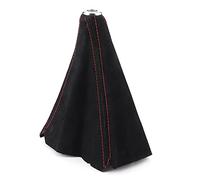 Aramox Universal Suede Gear Lever Gaiter Stick Cover, Classic Suede Gear Shift Gaiters for Most Vehicles (Red Stitching)