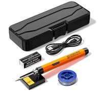 Aramox USB Soldering Iron, Portable Intelligent Electric Soldering Tool, Adjustable Temperature Repair Kit for Circuit Boards, Projects and More (Iron Set)