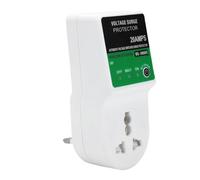 Aramox Voltage Protector ABS Over Under Voltage Protective Device 20A with 30s Delay Indicator Lights for Home Appliances Computer Outlet Protection (UK Plug)