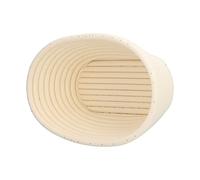 Aramox Washable Bread Fermentation Basket, Hand Woven Plastic Bread Proofing Basket, Round Oval Baking for Sourdough Fruit Serving Kitchen Home Bakers (Off-white oval 21 * 14 * 8cm)
