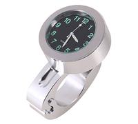 Aramox Waterproof Motorcycle 7/8" to 1" Handlebar Watch, Universal Handlebar Glow Mount Clock Watch Silver Fit for Most of the Motorcycle Cruiser Chopper Custom