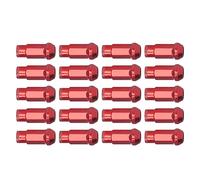 Aramox Wheel Nuts, 20Pcs Set Of M12X1.5 Lug Nuts With A Wrench Blue Hub (Red)