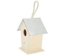 Aramox Wood Bird House Hanging Birdhouse with Textured Roof Predator Guard Wooden Nesting Box for Bluebird Outdoor Garden Decor Pole or Flush Mount