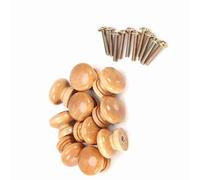 Aramox Wooden Drawer Knobs 10PCS Round Cabinet Pull Handles Natural Wood Mushroom Shape with Screws 3 Sizes Easy Grip for Cupboard Closet Wardrobe Kitchen Bedroom Doors (Medium Size 28MM)