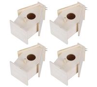 Aramox Wooden Hanging Bird House Set, 4-Pack 2.6x1.6x2.0in | Platane Wood Nesting Box, Lightweight 80g Each, Compact Outdoor Ornament, Garden Balcony Courtyard Decor