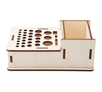 Aramox Wooden Multifunctional Hole Tool Rack for Leathercraft and Modeling Tools, Easy Tool Organization for Home and Studio, Basswood Material for Storage