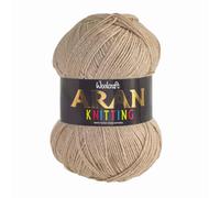 Aran 400g with Wool,Woolcraft Yarn, 30 Colour's (Oatmeal 836)