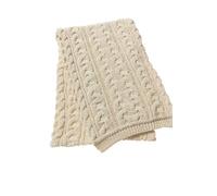 Aran Crafts Irish Cable Knitted Wool Heavyweight Scarf 10"x64" (X4855-NAT)