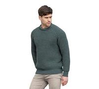 Aran Crafts Men's Fisherman Irish Rib Crew Neck Wool Sweater (C761-LARGE-MOSS)