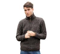Aran Crafts Men's Irish Cable Knitted Wool Half Zip Sweater (Z2040-XXL-GRA)