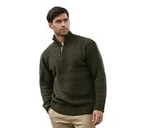 Aran Crafts Men's Irish Cable Knitted Wool Half Zip Sweater (Z2040-XXL-GRE) Forest Green