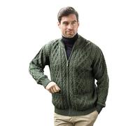 Aran Crafts Mens Zip Cardigan Green