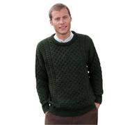Aran Crafts Merino Crew Neck Sweater Green