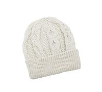 Aran Crafts One Size Irish Cable Knitted Honeycomb Hat (100% Merino Wool), Natural, One Size