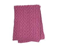 Aran Crafts Women's Irish Knitted Wool Soft Heart Pattern Scarf 9.5x60(X4942-MAG) Magenta