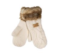 Aran Fur Trim Mitts Aran Traditions Cream One Size