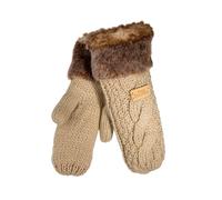 Aran Fur Trim Mitts Aran Traditions Natural One Size