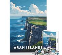 Aran Islands Cliffs 1000 Piece Jigsaws for Teenagers Boost Memory Retention Effectively Calming Relaxing Leisure Game (38x52cm)