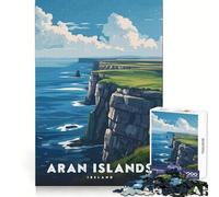Aran Islands Cliffs Jigsaw Puzzles 1000 Pieces for Adults Smart Challenge Peaceful Escape Fine Lock Ideal Present (38X52CM)